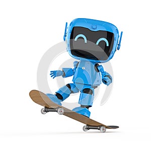 Personal assistant robot play skateboard