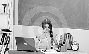 Personal blog. Blogging hobby. Study programming web design. Programming courses. Girl laptop computer. Little child