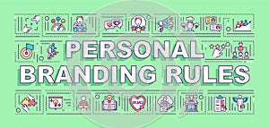 Personal branding rules word concepts banner