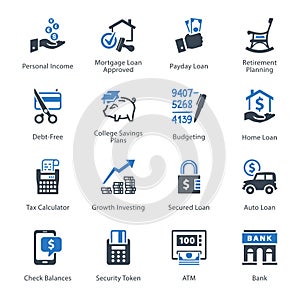 Personal & Business Finance Icons Set 2 - Blue Series