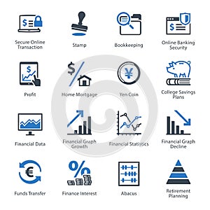 Personal & Business Finance Icons Set 3 - Blue Series