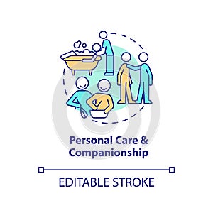 Personal care and companionship concept icon