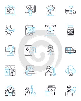 Personal care linear icons set. Hygiene, Grooming, Skincare, Haircare, Oralcare, Bathing, Facial line vector and concept