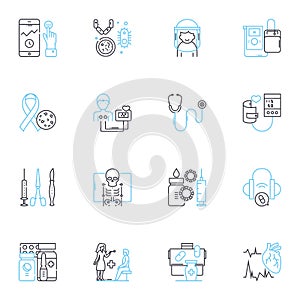 Personal care linear icons set. Hygiene, Grooming, Skincare, Haircare, Oralcare, Bathing, Facial line vector and concept