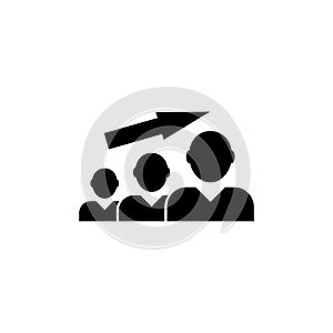 Personal Career Growth, Developer Progress. Flat Vector Icon illustration. Simple black symbol on white background
