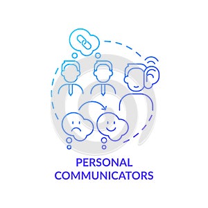 Personal communicators blue gradient concept icon