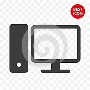 Personal computer icon. Fashionable design idea. Computer vector minimal style. Isolated illustration. For web