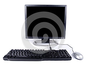 Personal computer monitor with keyboard and mouse