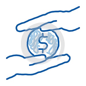 personal control over money doodle icon hand drawn illustration