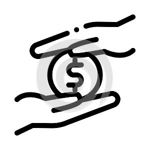 Personal control over money icon vector outline illustration