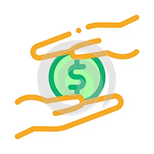 Personal control over money icon vector outline illustration