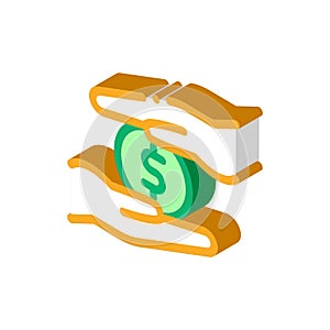 Personal control over money isometric icon vector illustration