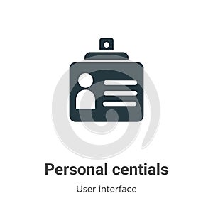 Personal credentials vector icon on white background. Flat vector personal credentials icon symbol sign from modern user interface