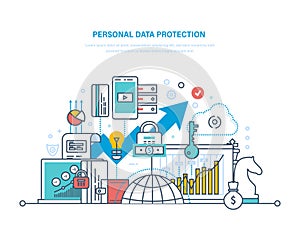 Personal data protection. Preservation and confidentiality of information, database secure.