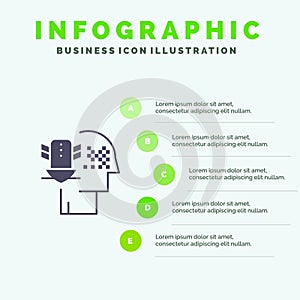 Personal Data Protection, Personal, Protection, Security Solid Icon Infographics 5 Steps Presentation Background