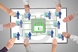 Personal data security concept on a whiteboard