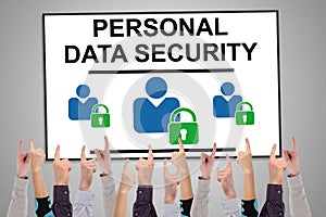 Personal data security concept on a whiteboard