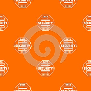Personal data security pattern vector orange