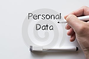 Personal data written on whiteboard