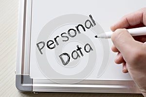 Personal data written on whiteboard
