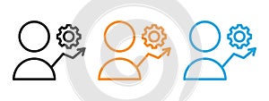Personal development icon Thin line illustration set