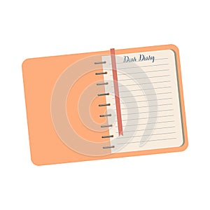 Personal diary on a white background. Notebook for notes paper