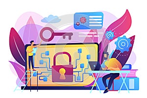 Data leakage concept vector illustration