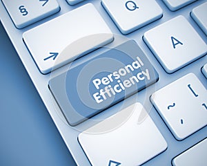 Personal Efficiency - Message on Keyboard Key. 3D.