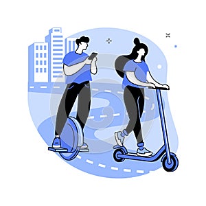 Personal electric transport abstract concept vector illustration.