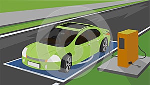 Personal EV-powered cars stop fueling on the roadside.