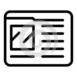Personal folder interface icon, outline style