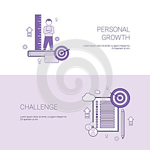 Personal Growth And Challenge Business Concept Template Web Banner With Copy Space