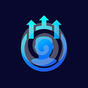 personal growth or raise vector icon