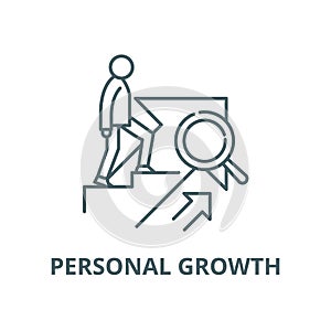 Personal growth vector line icon, linear concept, outline sign, symbol