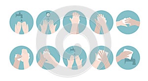 Personal hand hygiene, disease prevention and medical educational infographics