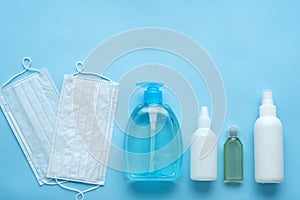 Personal hygiene products. Coronavirus disinfectants. photo
