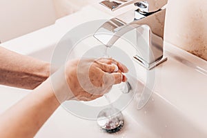 Personal hygiene - solid antibacterial soap and warm water