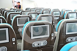 Personal inflight entertainment system in Boeing 787 Dreamliner at Singapore Airshow 2012