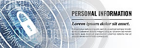 Personal Information Modern Safety Background. Vector. Web Banner Template.