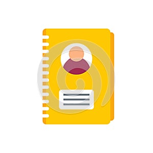 Personal information notebook icon flat isolated vector