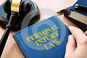 Personal injury law and gavel. photo