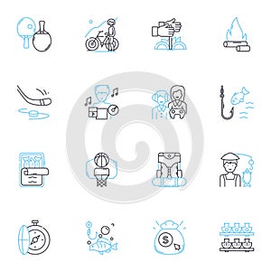 Personal intelligence linear icons set. Self-awareness, Insightfulness, Empathy, Introspection, Adaptability, Creativity