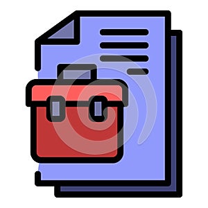 Personal manager document icon color outline vector