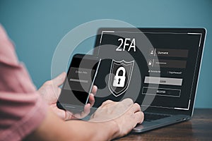 Personal online cyberspace security privacy protection data with 2Fa, Two-Factor ,Internet network security
