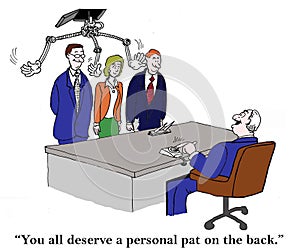 A personal pat on the back from boss