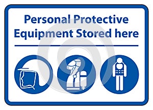 Personal Protective Equipment (PPE) Stored here Isolate On White Background,Vector Illustration EPS.10
