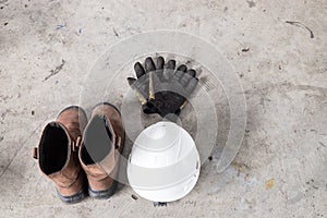 Personal Protective Equipment PPE on whit background