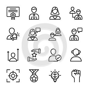 Personal Quality, Employee Management Line Icons Pack