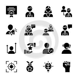 Personal Quality, Employee Management Solid Icons Pack