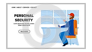 Personal Security Protection Service Worker Vector